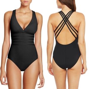 La Blanca Goddess Cross Back one-piece swimsuit